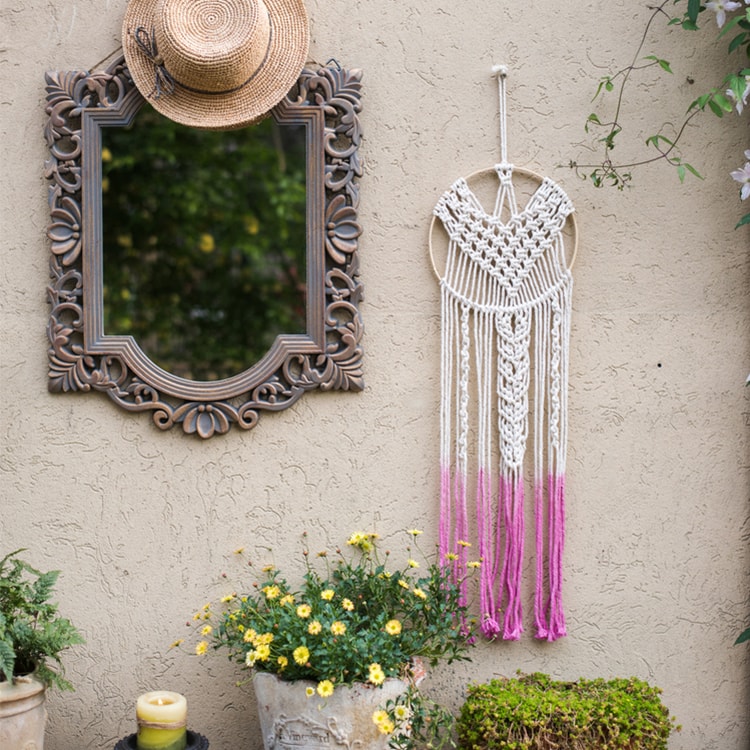 Bohemian Style Macrame Ombre Pink Wall Hanging - The Witches' Cupboard