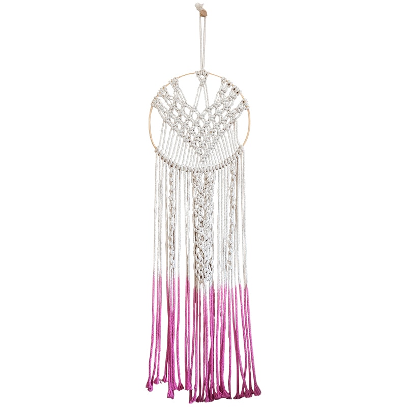 Bohemian Style Macrame Ombre Pink Wall Hanging - The Witches' Cupboard