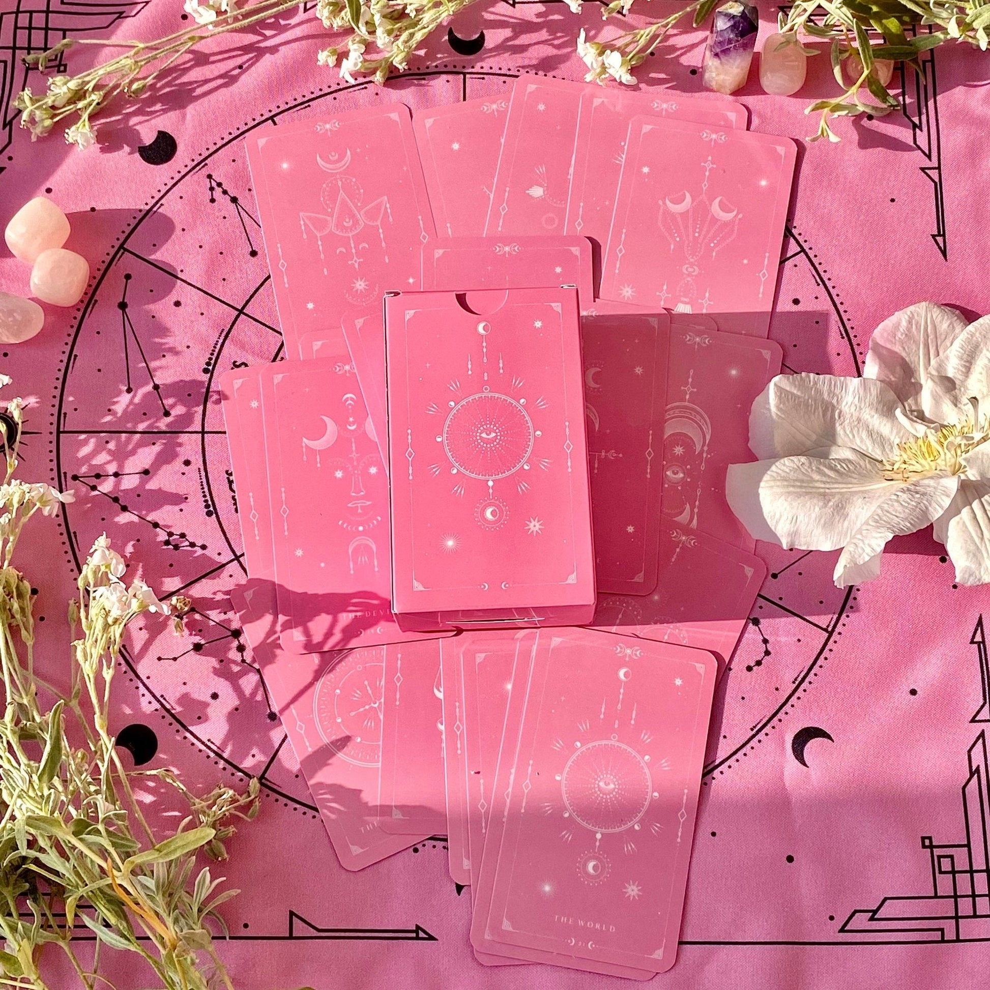 Pink Tarot Cloth for Spread - The Witches' Cupboard