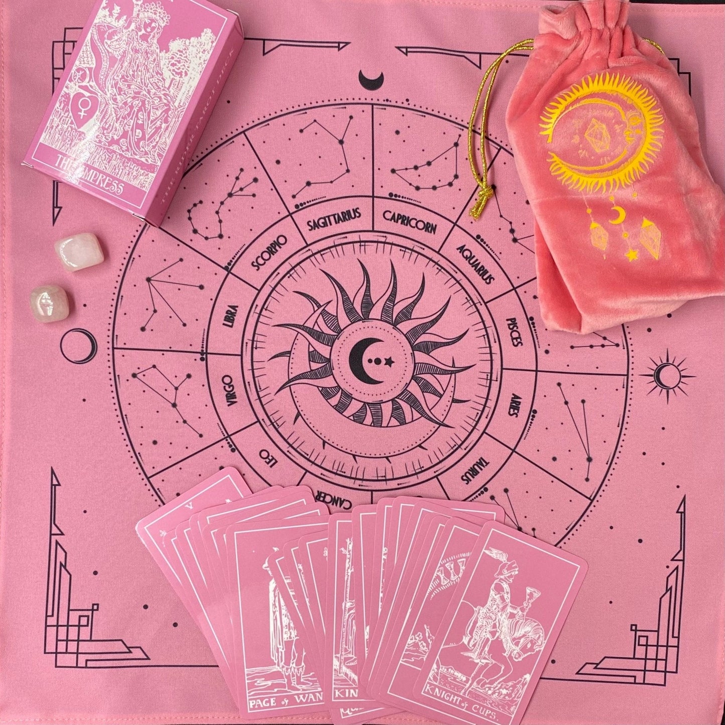 Pink Tarot Cloth for Spread - The Witches' Cupboard