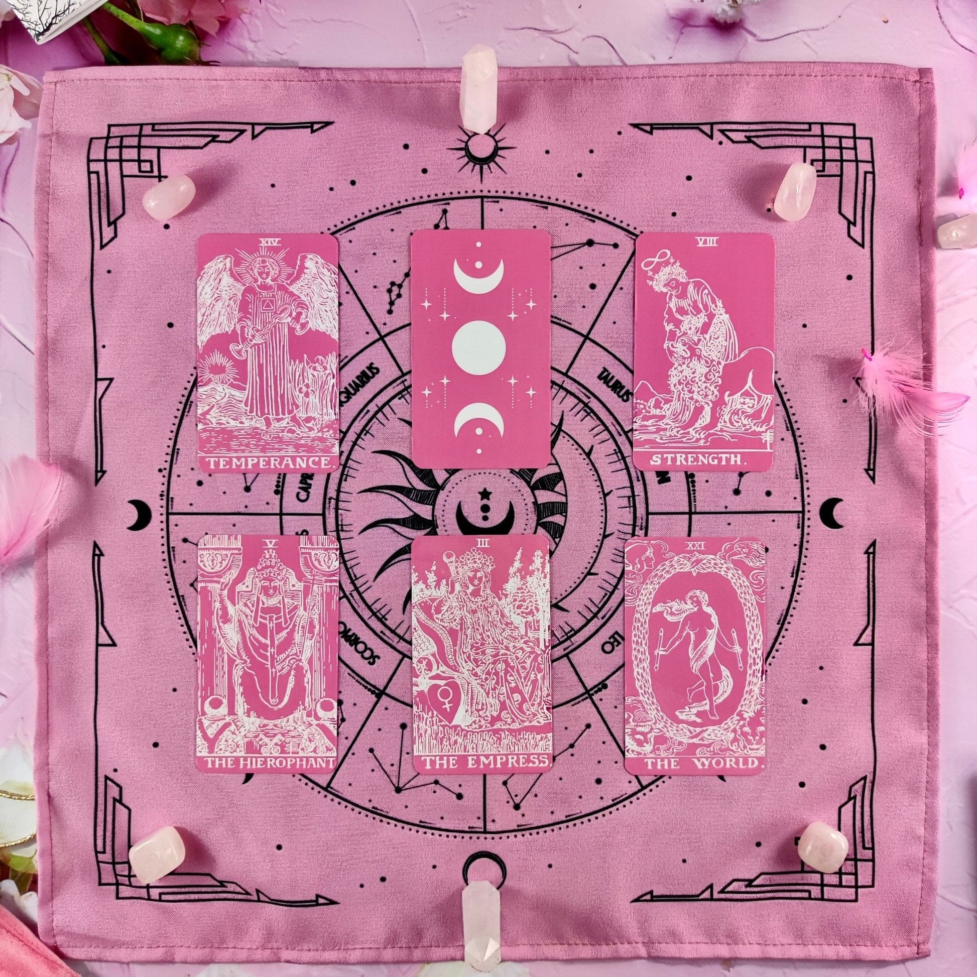 Pink Tarot Cloth for Spread - The Witches' Cupboard