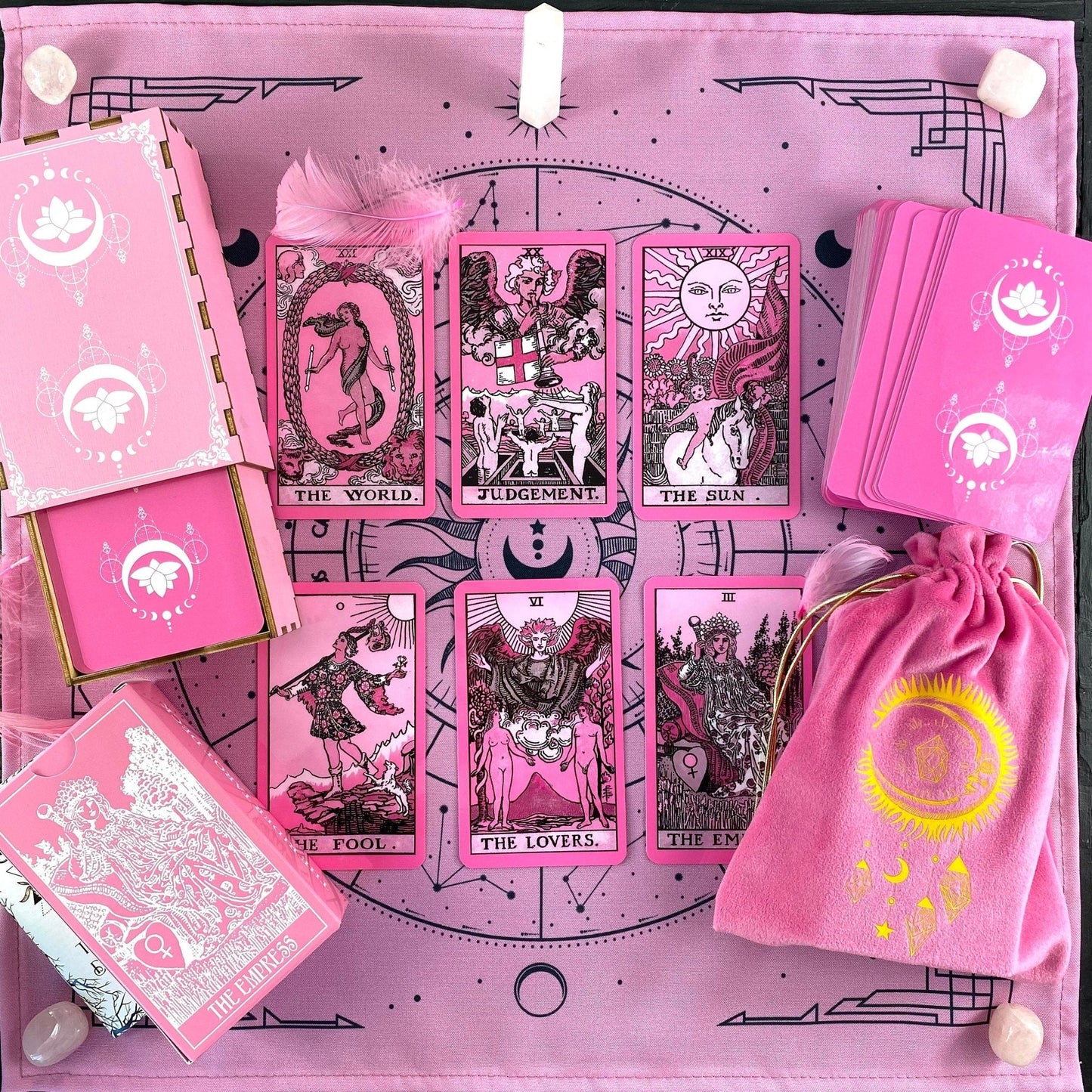 Pink Tarot Cloth for Spread - The Witches' Cupboard