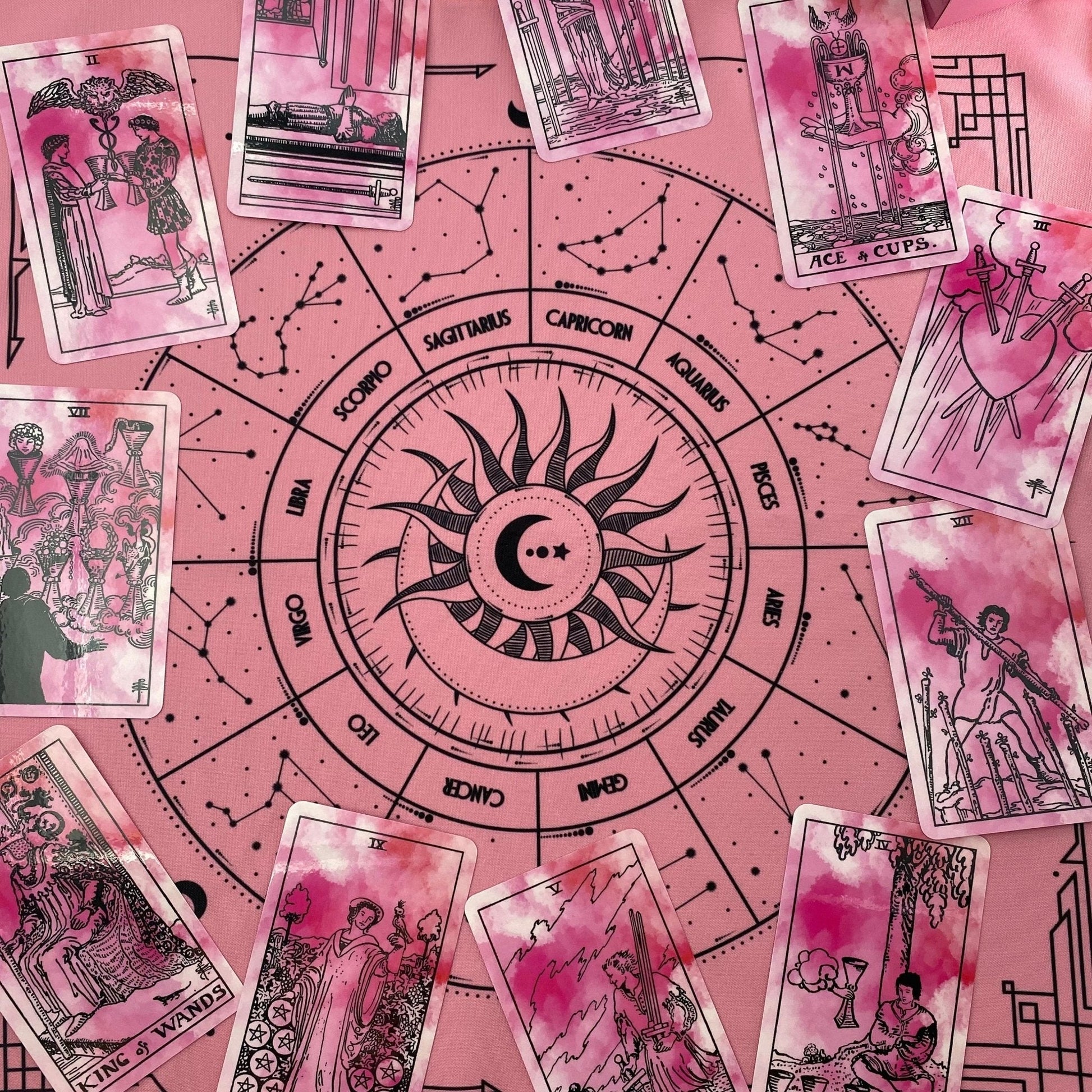 Pink Tarot Cloth for Spread - The Witches' Cupboard